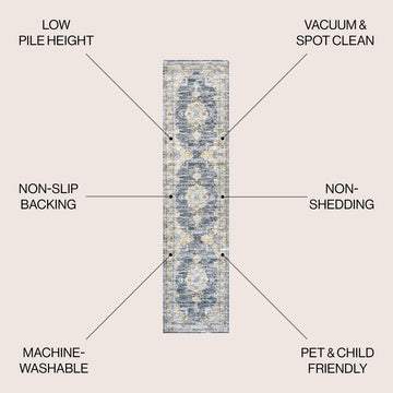 Bausch Bohemian Distressed Chenille Machine-washable Area Rug